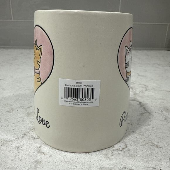 PURRRFECT LOVE Hand Painted Cats 17oz Ceramic Mug Cup SPECTRUM DESIGNZ Cat - Picture 5 of 8